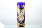 Ваза 30 см Лепка синяя E-S Bohemia Crystal