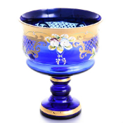 Конфетница Bohemia Лепка синяя 17 см Bohemia Crystal