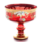 Конфетница на ножке Bohemia Лепка красная 24 см Bohemia Crystal