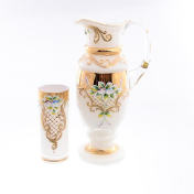 Комплект для воды 7 пр Лепка белая E-S Bohemia Crystal