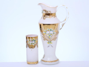 Комплект для воды 7 пр Лепка белая E-S Bohemia Crystal