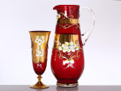 Комплект для воды 7 пр "Лепка красная" E-V Bohemia Crystal