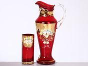 Комплект для воды 7 пр "Лепка красная" E-V Bohemia Crystal