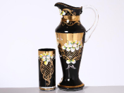 Комплект для воды 7 пр "Лепка Черная" E-V Bohemia Crystal