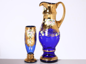 Комплект для воды 7 предметов Лепка синяя E-S Bohemia Crystal