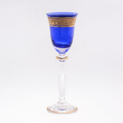 Комплект рюмок для водки Bohemia лепка синяя E-S Bohemia Crystal