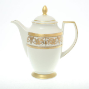 Кофейник фарфоровый Falkenporzellan Constanza Cream Imperial Gold 1,2л