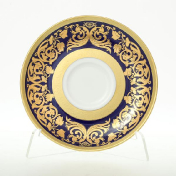 Комплект фарфоровых блюдец мокко Falkenporzellan Natalia cobalt gold (6 шт.)
