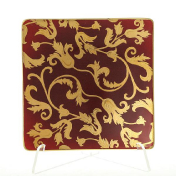 Комплект фарфоровых блюдец Falkenporzellan Tosca Bordeaux Gold 15 см (6 шт.)