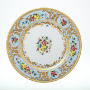 Круглое блюдо Falkenporzellan Vienna Blue Gold 32 см