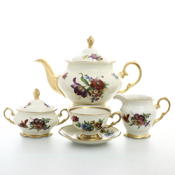 Фото Чайные сервизы Фарфоровый чайный сервиз Sterne porcelan Слоновая кость 6 персон 17 предметов