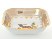 Салатник квадратная Sterne porcelan Охота Бежевая 25 см