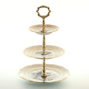 Фарфоровая этажерка (Горка ) Sterne porcelan Охота Бежевая 3-яруса