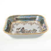 Салатник квадратная Sterne porcelan Охота Зеленая 16 см