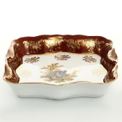 Салатник квадратная Queen's Crown Корона Охота красная 16 см Queens Crown