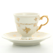 Фарфоровый Комплект кофейных пар Thun Мария Луиза Ivory 140 мл (6 пар)