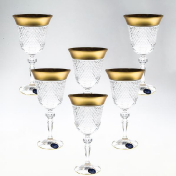 Комплект фужеров для вина матовая полоса Bohemia 220 мл(6 шт.) Bohemia Crystal