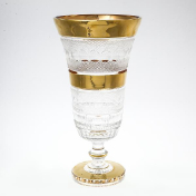 Ваза на ножке 28 см Max Crystal Золото Bohemia Crystal
