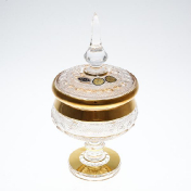 Конфетница с крышкой хрусталь с золотом Bohemia Max Crystal 15 см Bohemia Crystal