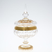 Конфетница с крышкой хрусталь с золотом Bohemia Max Crystal 15 см Bohemia Crystal