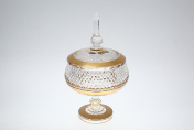 Конфетница с крышкой 155 мл хрусталь с золотом Max Crystal Bohemia Crystal