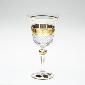 Комплект фужеров для вина хрусталь с золотом Bohemia Max Crystal 220 мл(6 шт.) Bohemia Crystal