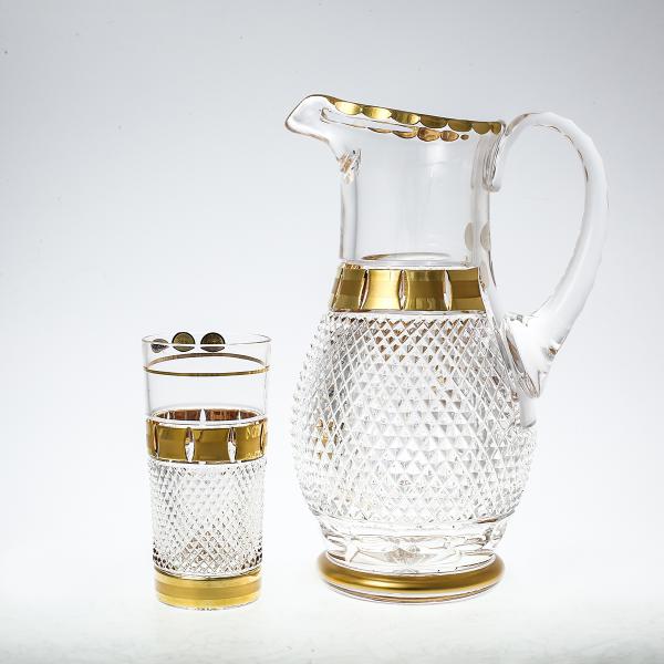 Фото Наборы для напитков Комплект для воды Филиция с золотом Bohemia Max Crystal 7 предметов 1,5л, 350 мл Bohemia Crystal