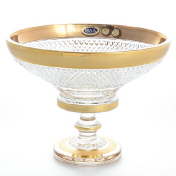Фруктовница на ножке Bohemia Max Crystal Золото 25 см Bohemia Crystal