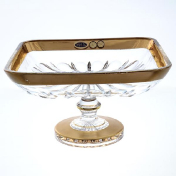 Фруктовница на ножке Bohemia Max Crystal Золото 28 см Bohemia Crystal