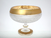 Фруктовница на ножке золото Bohemia Max Crystal 31 см Bohemia Crystal