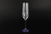 Комплект фужеров для шампанского Фиолетовая ножка 190 мл E-V Bohemia Crystal