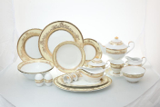 Фарфоровый чайный сервиз Обеденный Royal Classics Аделина Cream на 12 персон 81 предмет