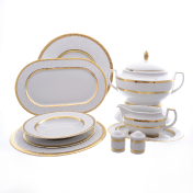 Столовый сервиз Falkenporzellan Constanza Diamond White Gold 6 персон 27 предметов