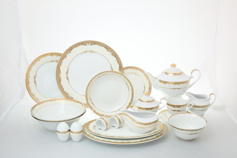 Фото Столовые сервизы Чайный Обеденный сервиз Royal Classics Жасмин 12 персон 81 предмет