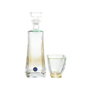 Комплект стаканов лля воды Bohemia Gold Arezzo 7 предметов зеленая Bohemia Crystalite
