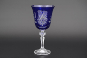 Комплект фужеров для вина 220 мл синий (6 шт.) Bohemia Crystal