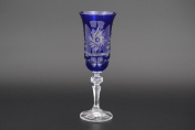 Комплект фужеров для шампанского 200 мл синий (6 шт.) Bohemia Crystal