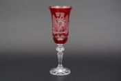 Комплект фужеров для шампанского 200 мл красный (6 шт.) Bohemia Crystal