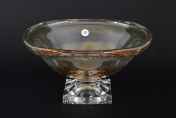 Фруктовница Bohemia Gold Magma Зелёная 34 см Bohemia Crystalite