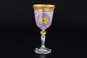 Комплект фужеров для вина розовая кристина ножка Bohemia Охота 220 мл(6 шт.) Bohemia Crystal