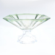Фруктовница на ножке зеленая Bohemia Gold Metropolitan 33 см Bohemia Crystalite