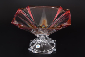 Фруктовница на ножке розовая 33 см METROPOLITAN R-G Bohemia Crystalite