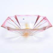 Фруктовница Bohemia Gold Metropolitan Розовая 33 см Bohemia Crystalite