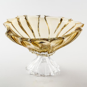 Фруктовница Aurum Crystal Plantica янтарная 33 см