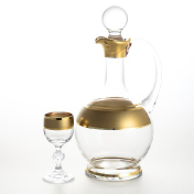Комплект для ликера Bohemia Gold Матовая полоса 7 предметов Bohemia Crystalite