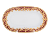 Овальное блюдо Falkenporzellan Natalia bordeaux gold 24 см(1 шт.)