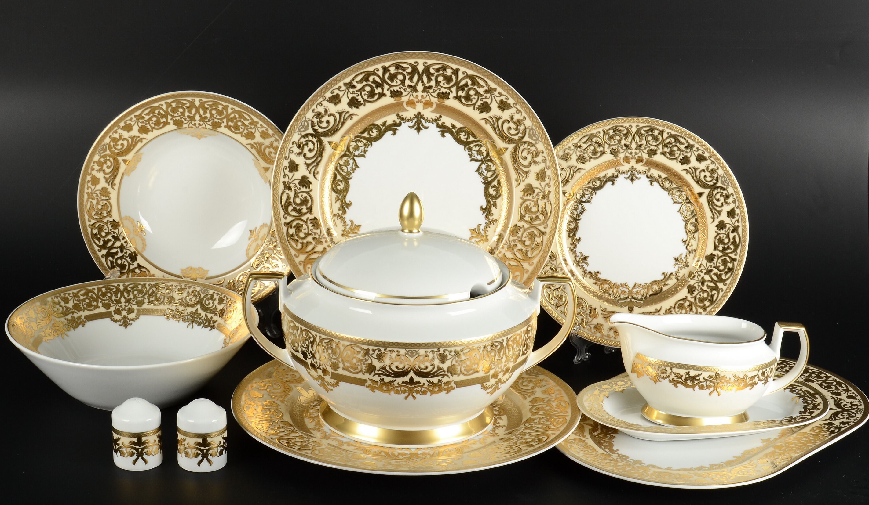 Фото Столовые сервизы Столовый сервиз Falkenporzellan Natalia Creme Gold 6 персон 25 предметов (без Супницаа)