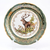 Набор тарелок Sterne porcelan Охота Зеленая 25 см(6 шт.)