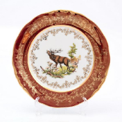 Набор тарелок 21 см Охота Красная Sterne porcelan (6 шт.)