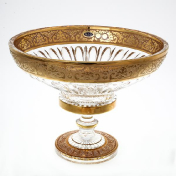 Фруктовница на ножке Bohemia Max Crystal золотом 35 см Bohemia Crystal
